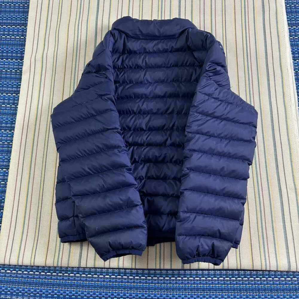 Eddie Bauer Jacket Kids Medium 10/12 Blue Down Puffer Full Zip Lightweight Youth